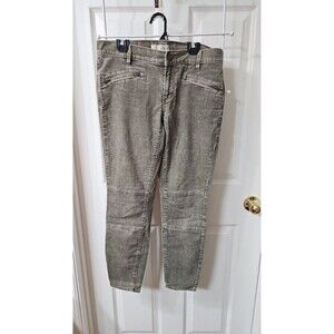 LOFT Ann Taylor Women's Sage Green Moto Corduroy Skinny Ankle Pants Size 2